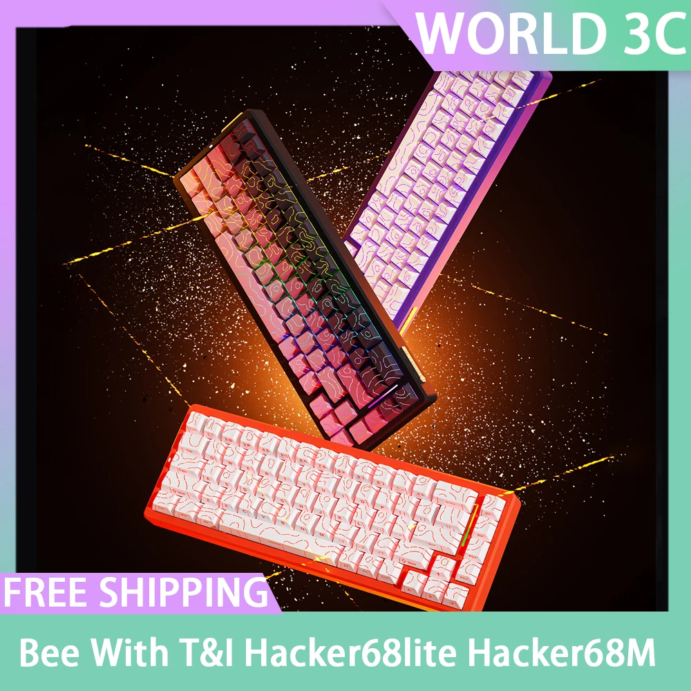 Bee T & I Hacker68lite Hacker68M 마그네틱 스위치 키보드, RGB Esports 게임용 키보드, 알루미늄 쉘 맞춤형 PC 액세서리 선물