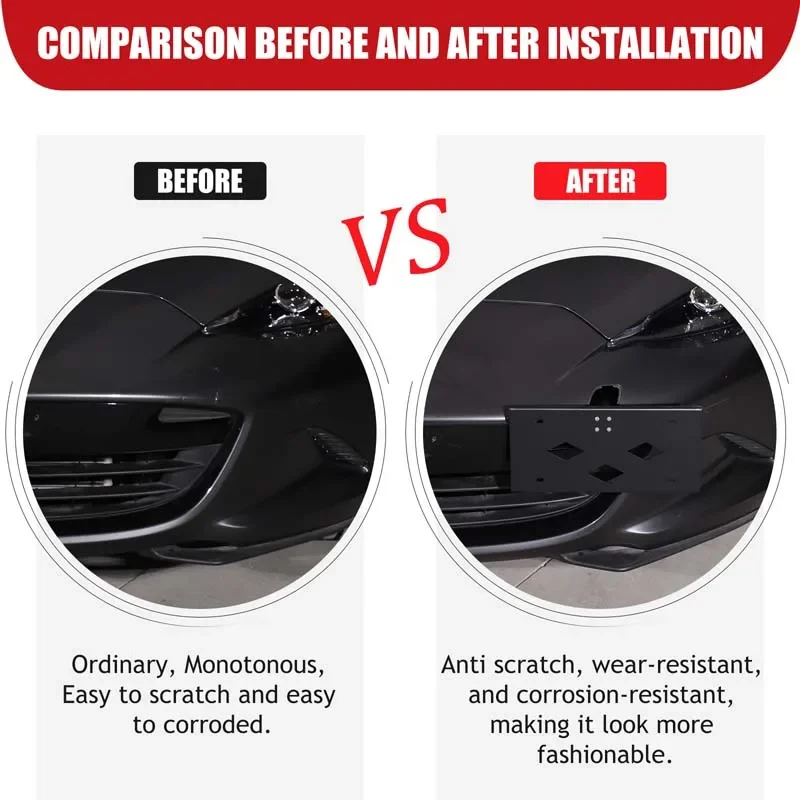 Aluminum Alloy Black For Mazda MX-5 ND 2016-2025+ Car front bumper license plate rack exterior accessories (Japanese version)