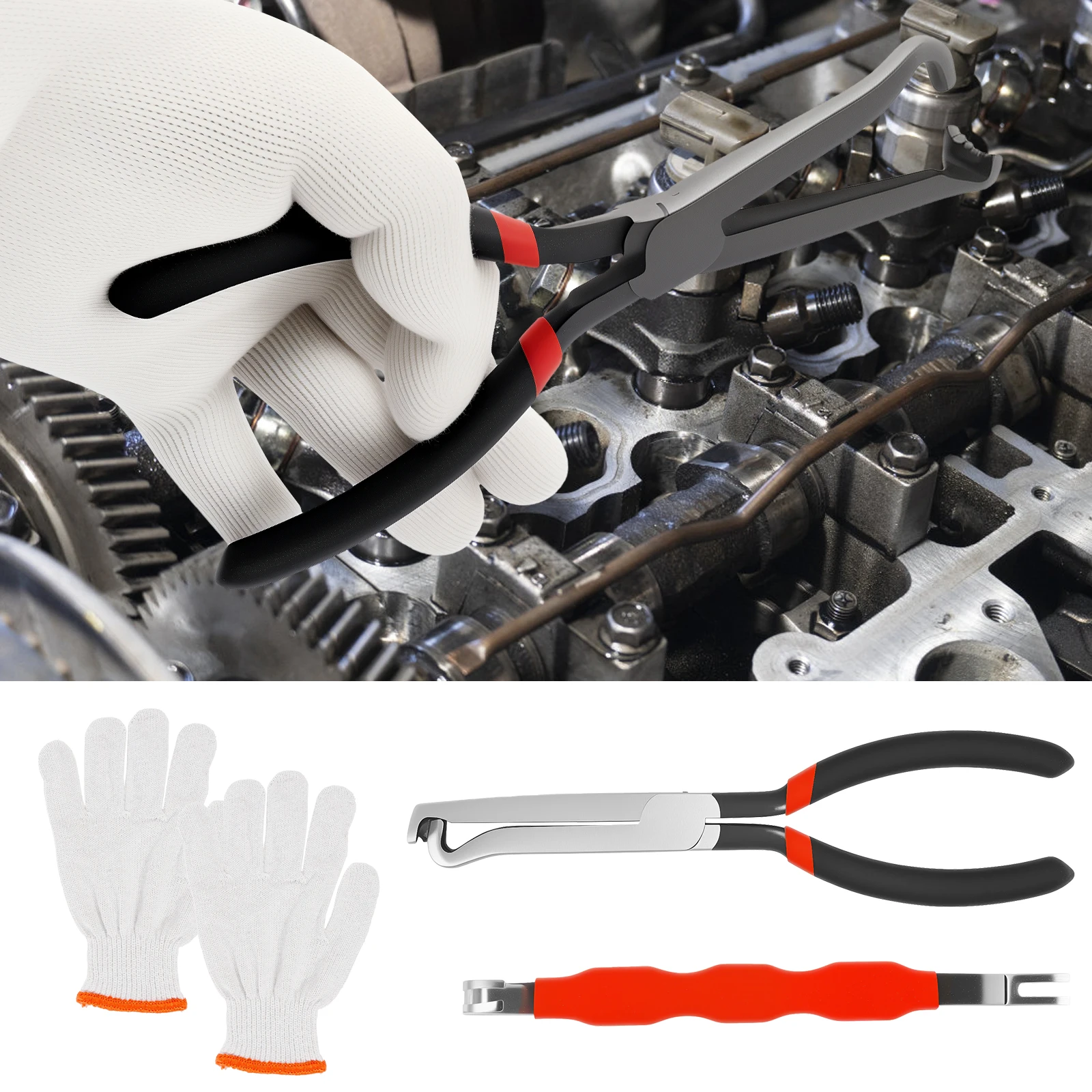 

Electrical Disconnect Pliers Steel Electrical Connector Separator Precise Efficient Terminal Removal Tool w/ PVC Handle for Cars