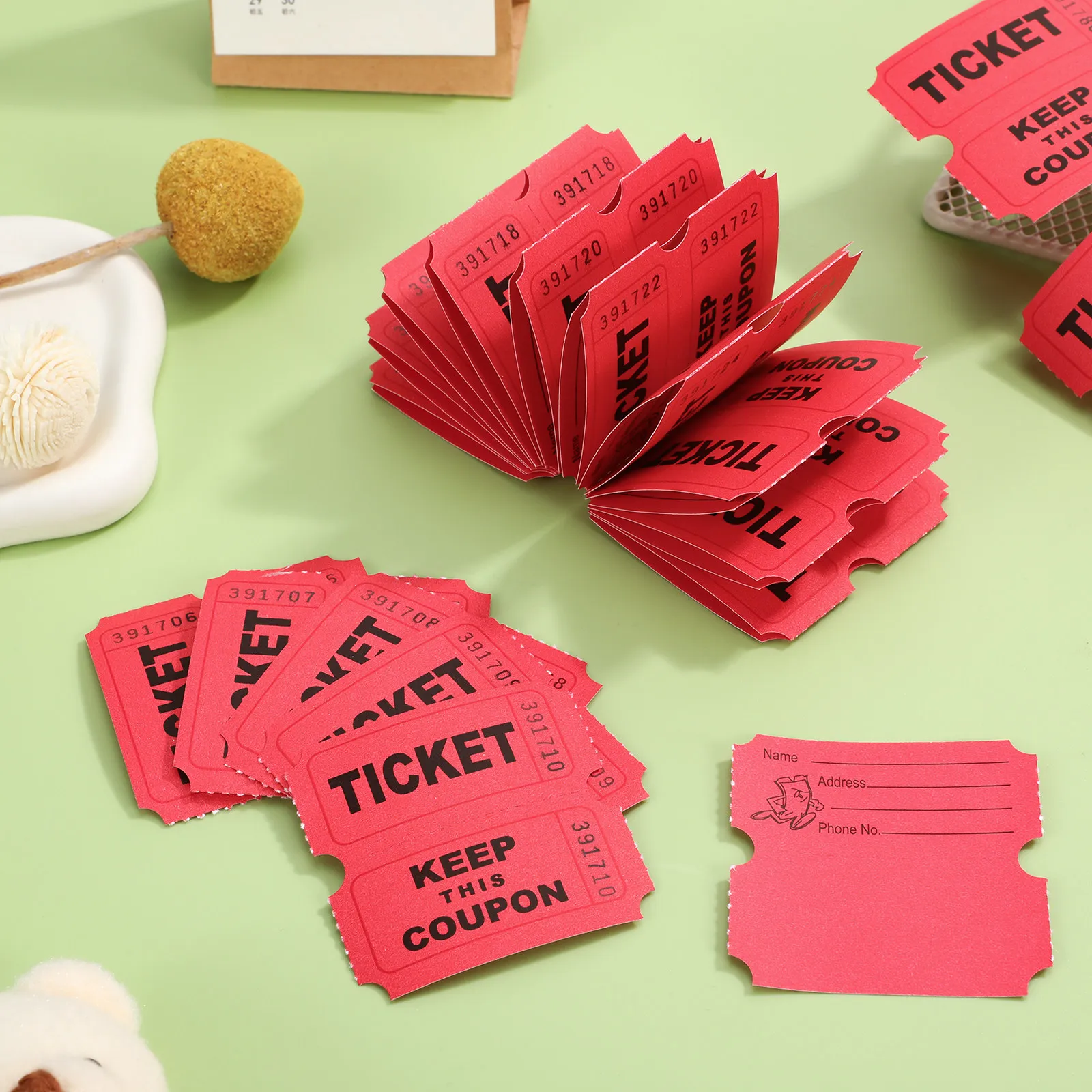 100pcs Raffle Tickets For Events Carnivals Fundraisers Classroom Rewards And Prizes Movie Watching Entertainment Raffle Ticket