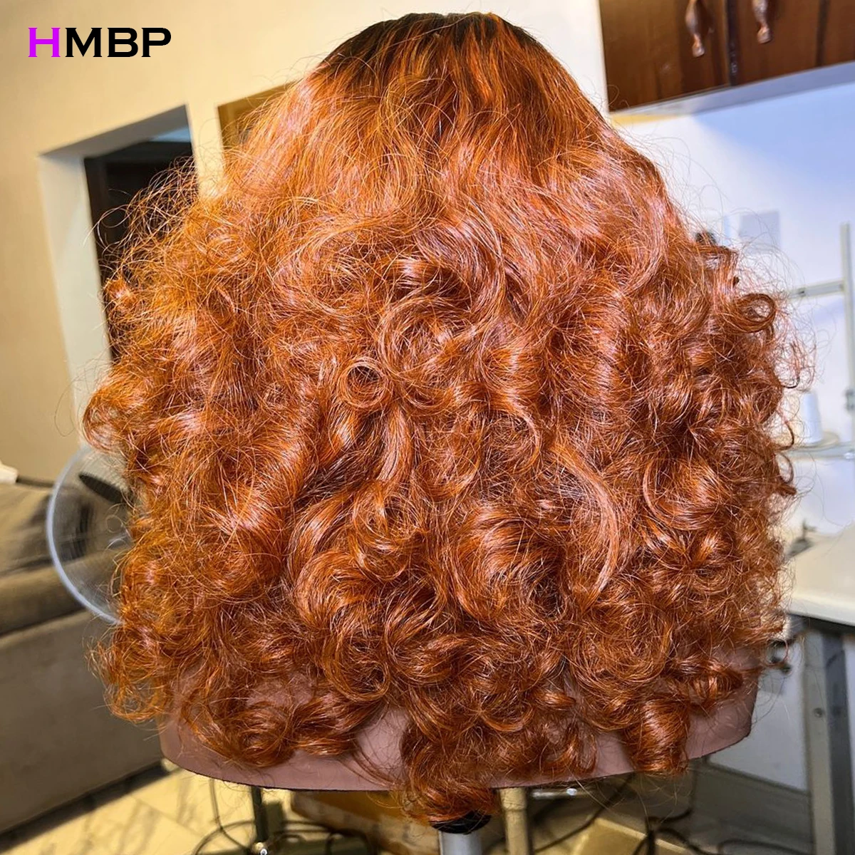 Ginger Orange 450 Density Loose Wave 100% Human Hair 13x6 Hd Lace Frontal Wig Ombre Colored Bouncy Curl HD Transparent Lace Wigs