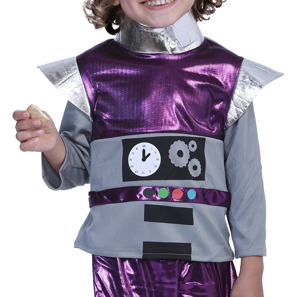 Children Funny Astronaut Robot Cosplay Costume Boys Girls Halloween Alien Outfits Carnival Easter Purim Fancy Dress