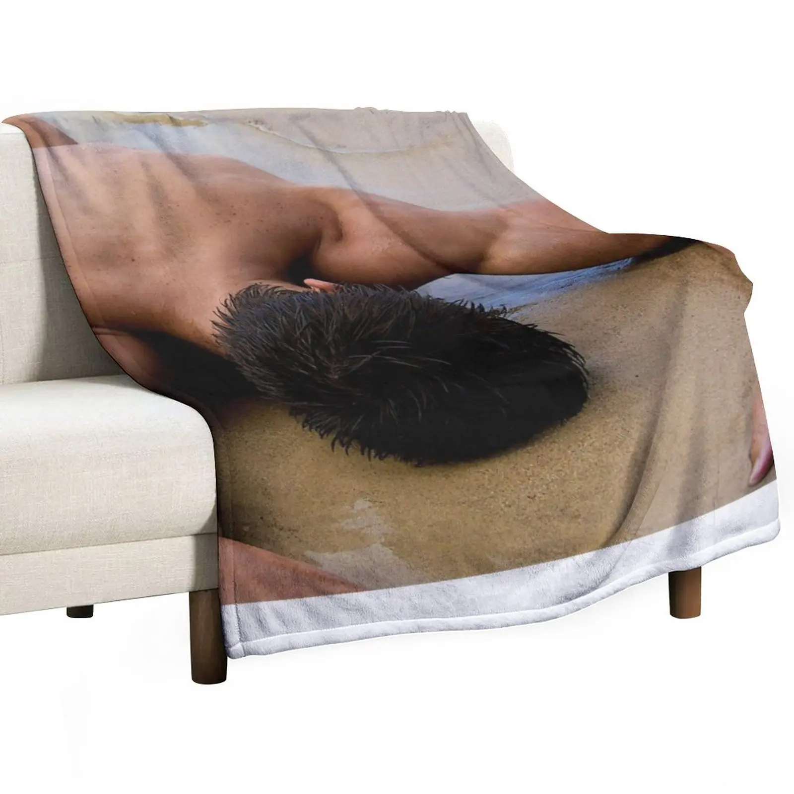 

New shoulders on the beach Throw Blanket fluffy Large Blankets