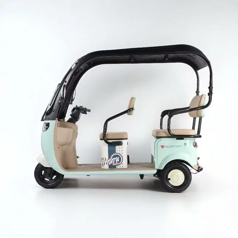 

Cheap Electric Tuk Tuk Passenger Tricycle 3-Wheel E-Rickshaw Taxi with Roof Canopy