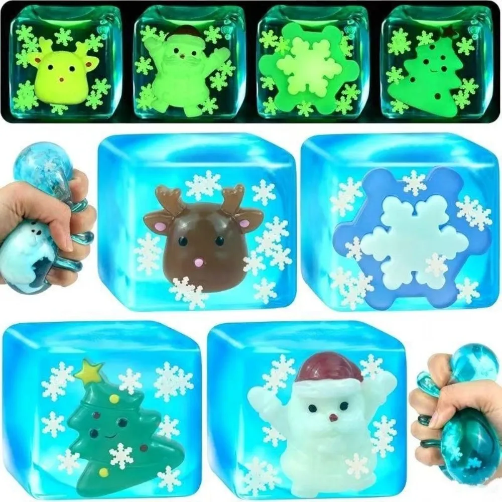 Maltose Material Stress Relief Toy Translucent Cube Q-Bouncy Texture Slow Rebound Squeeze Toy Luminous Slow Rebound Design