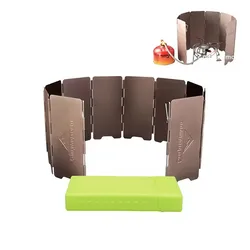 Exquisite Workmanship folding 10 Aluminum Plates Camping Cooker Wind Shield gas cover camping gas stove windshield for Stove