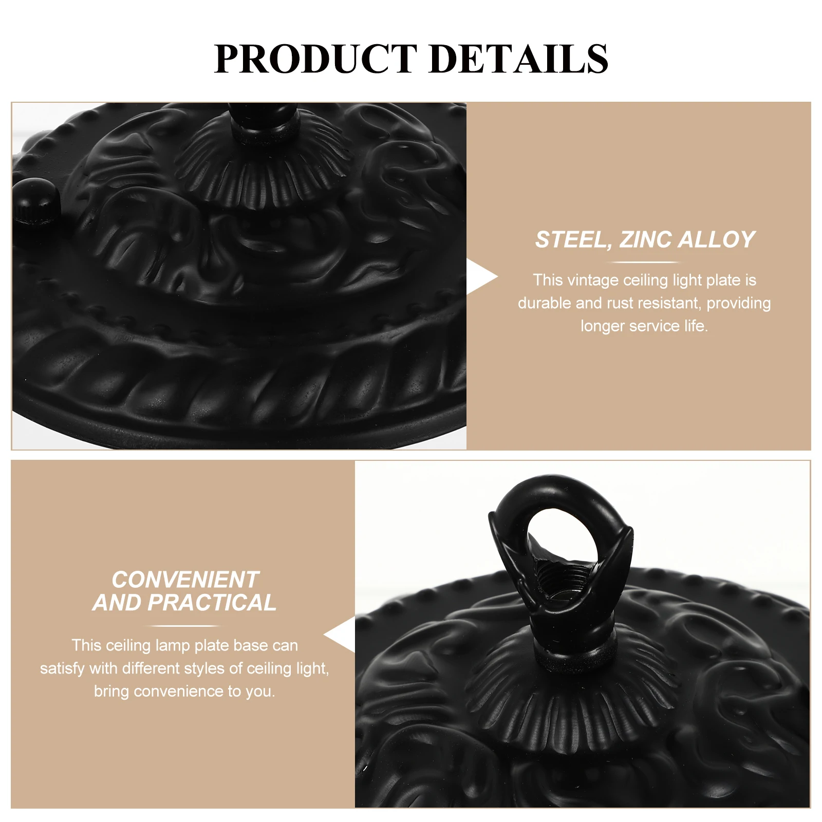 

Retro Ceiling Light Canopy Plate Vintage Pendant Lamp Base For Home Bar Restaurant Decor Chandelier Mounting Hook