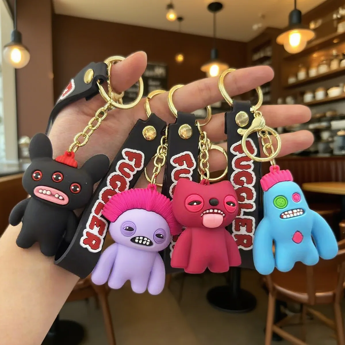 Nouveau Fuggler original boîte aveugle voiture porte-clés pendentif modèle poupée drôle laid monstre graphique Statue poupée cadeau d'anniversaire