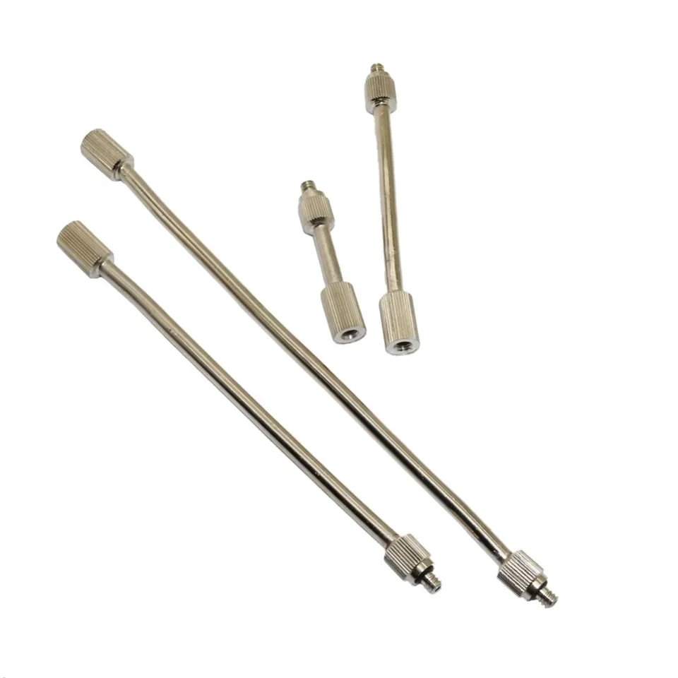 Copper mist nozzle extension rod for fogging systems with flexible design compatible with 3/16 inch female garden water connecto