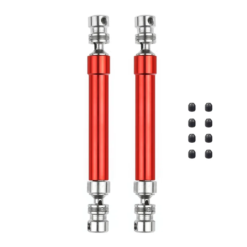 2PCS Metal CVD Drive Shaft 110-160mm for 1/10 RC Rock Crawler Axial SCX10 90046 Traxxas Trx4,Red