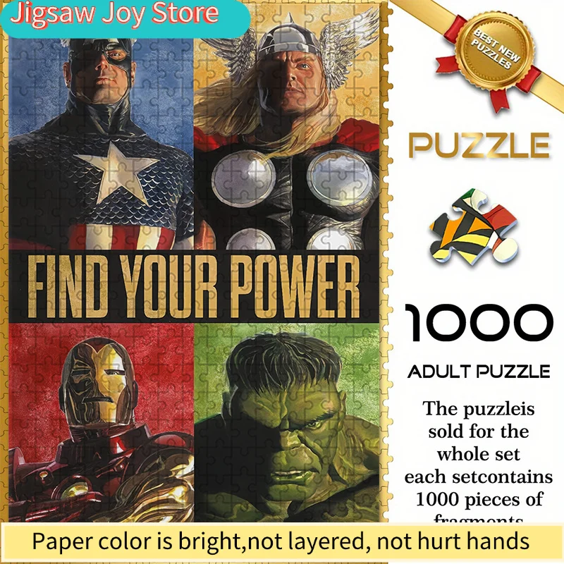 

Бесшовный пазл на тему Marvel Z11.1-91, дизайн с вдохновляющими цитатами и изображением четырех героев Мстителей на раздельном экране - прочный, утолщенный.