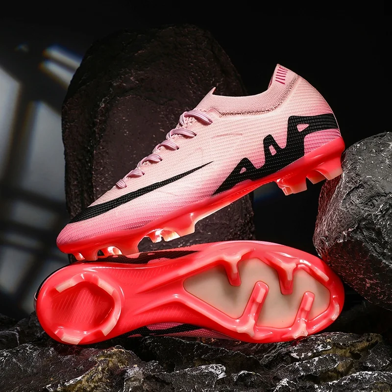 جديد الرجال أحذية كرة القدم مباراة داخلي تنفس المسامير الطويلة خفيفة العشب المرابط أحذية كرة القدم أحذية رياضية التدريب انخفاض الشحن