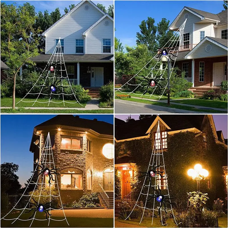 Halloween Decoration Festival Spider Outdoor Black Spider Web Party Supplies Props Horror Pumpkin Realistic Horror Halloween Elf