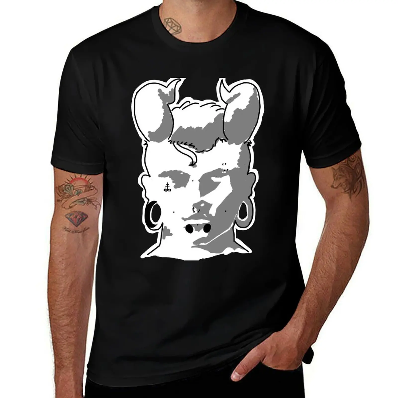 Headshot T-Shirt Casual Loose Short Sleeve Tee for Men T-Shirt