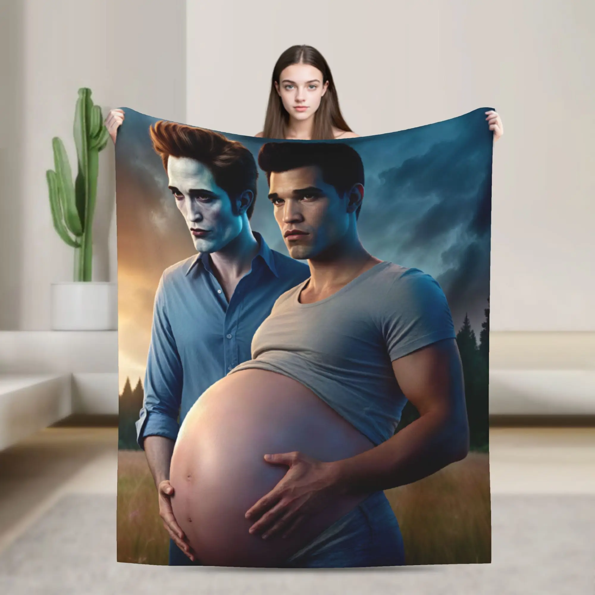 Twilight Saga Edward Bella Blanket  Warm Plush Bedding Throws For Living Room Airplane Travel Flannel Bedspread Bed Cover