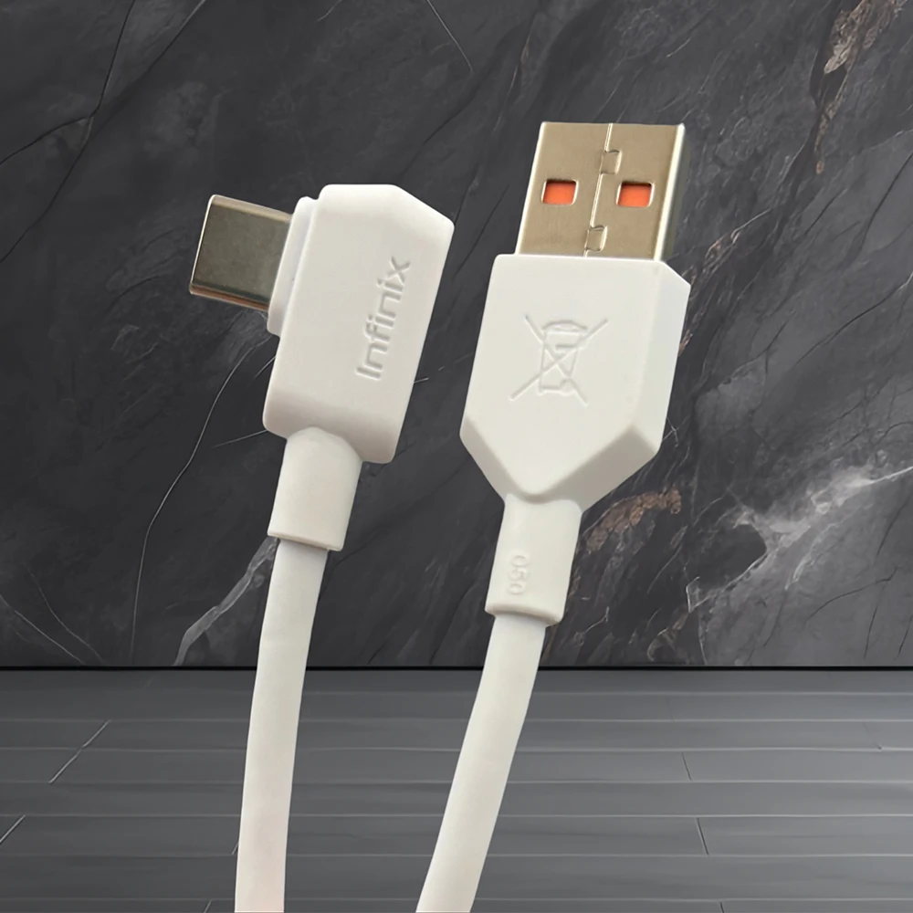 Infinix Note Hot 70 60 50 Pro Zero 60 50 40 Hot 60i 50i Fast Charger Cable 68W 45W 33W 18W 90 Degree Elbow USB C Data Cord Line