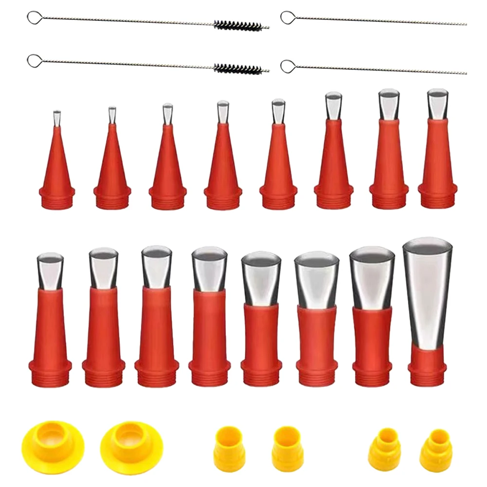 22Pcs Integrated Rubber Nozzle Tool Kit Caulking Tool Kit Caulking Finisher Nozzle for Sausage Caulking Guns and Hard Glue Guns