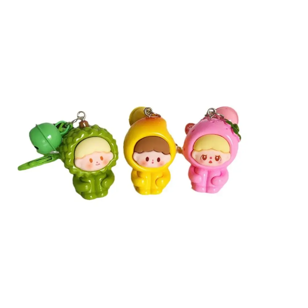 Colorful Creative Three Generations Fruit Doll Keychain Cartoon Cute Tabletop Decoration Resin Key Chain