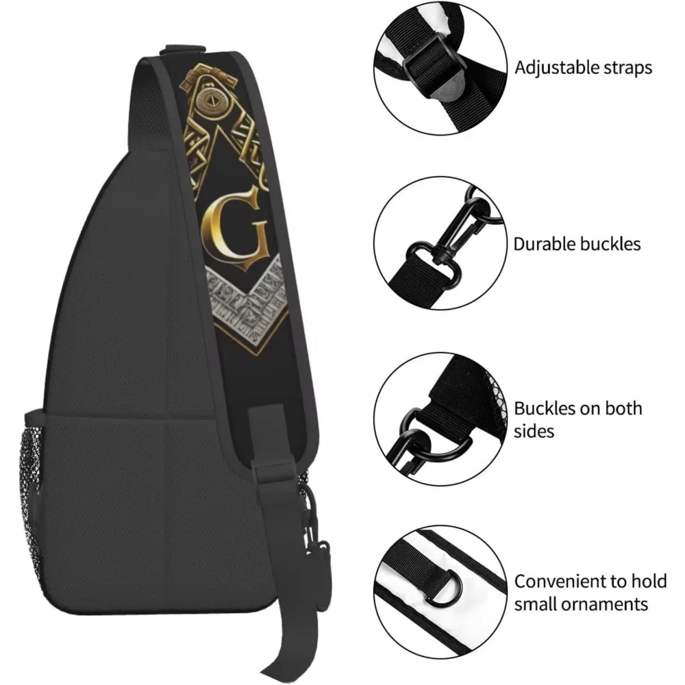 Master Mason Masonic Outdoor Cross-body Shoulder Bag Unisex Backpack for Women Men Young Hiking Travel