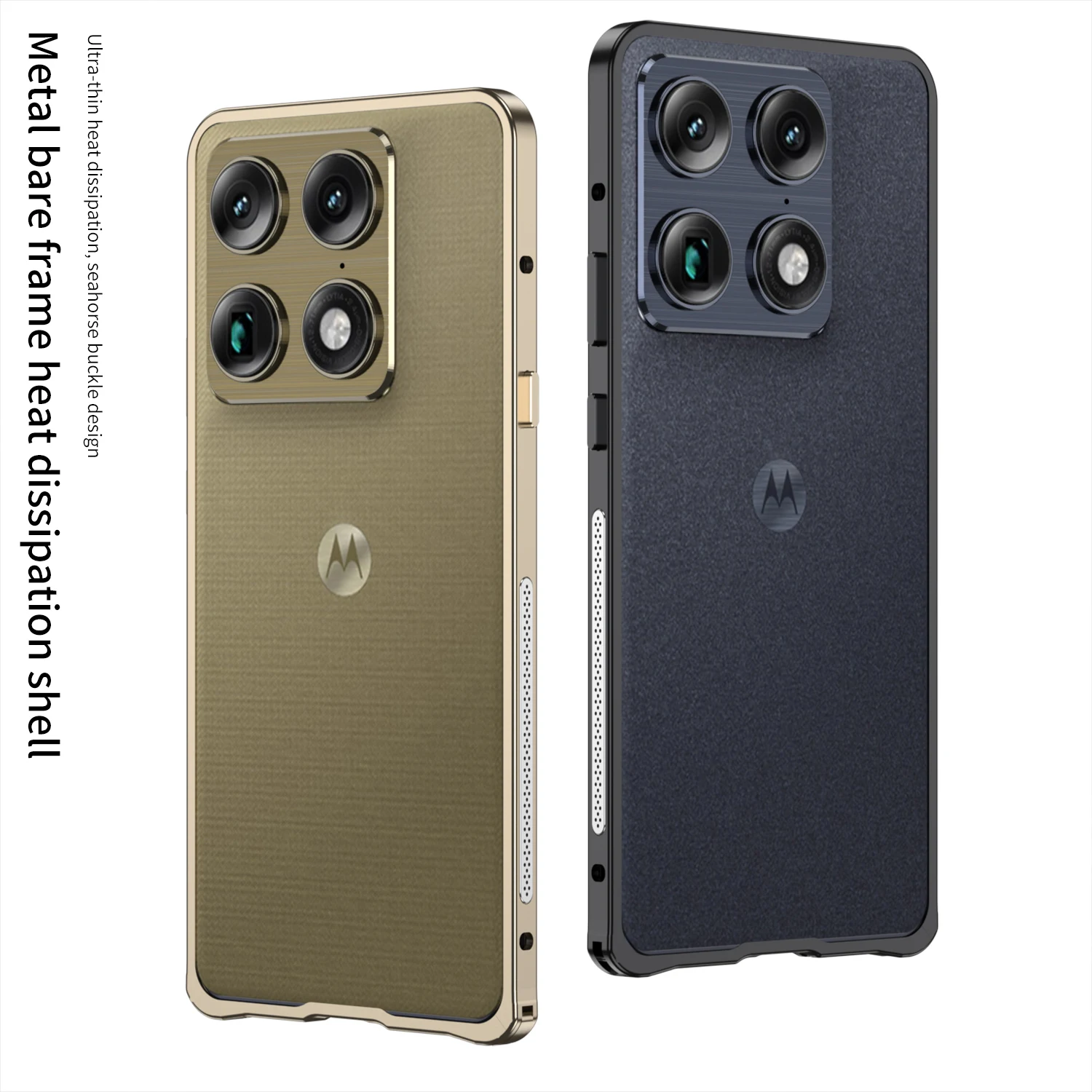 Etui na Motorola Signature MOTO X70 Air Pro, luksusowa ramka ze stopu aluminium, odporne na wstrząsy, odczucie nienagryzalnej skóry, do Motorola Edge70 — zdjęcie produktu 3