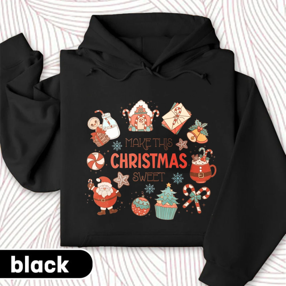 Make This Christmas Sweet Sweatshirt Funny Christmas Sweater Retro Xmas Hoodies Holiday Gift Sweater Merry Christmas Pullovers