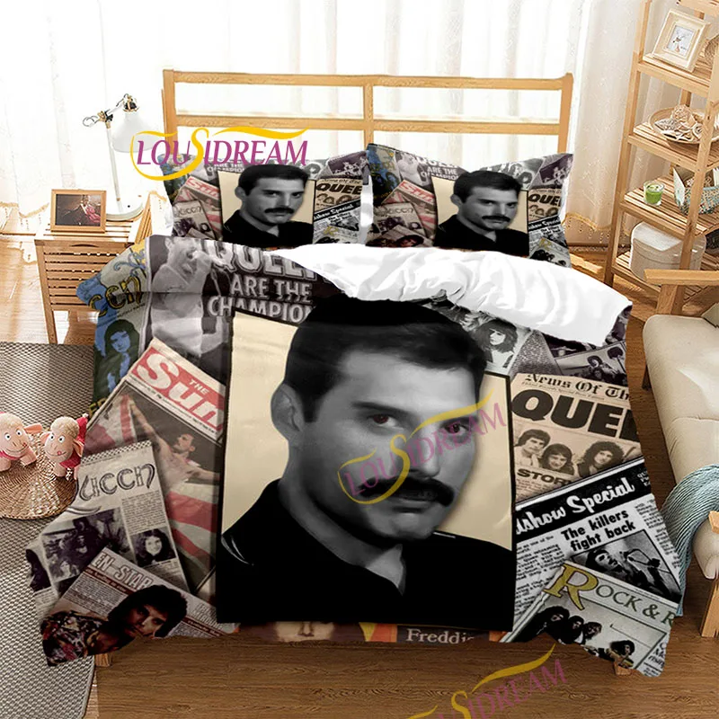 Freddie Mercury Bedding Set duvet set Set Queen Band Bedding Digital Printed Bed Linen Large size fashion design sheets