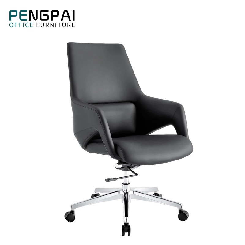 Comfortable ergonomic upholstered middle back leather swivel modern executive office chairs