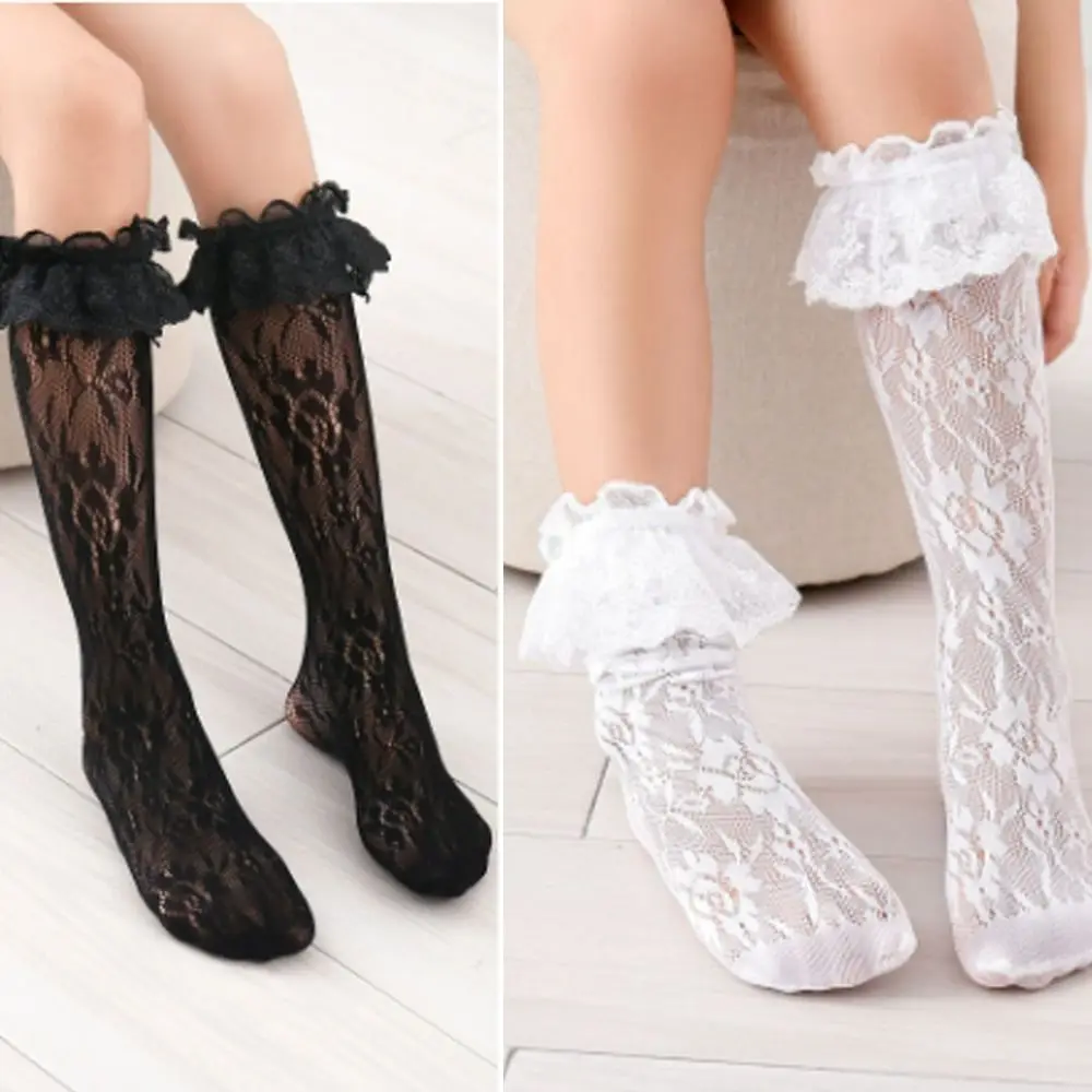 

Повседневные дышащие кружевные носки, хлопковые кружевные гольфы в японском стиле, устойчивые к поту, весна-лето, милые кружевные носки с цветочным принтом в трубке