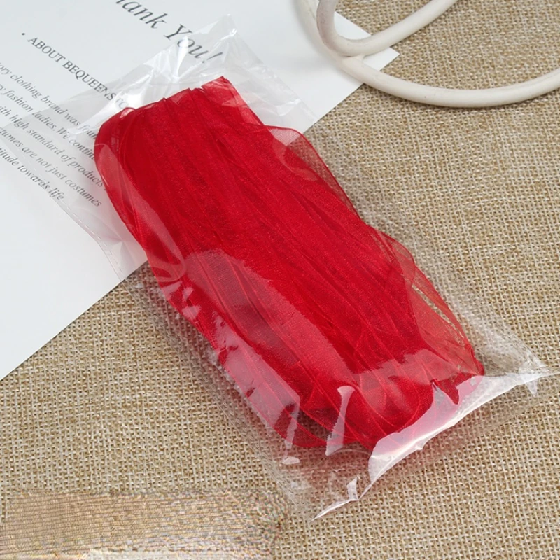 10 미터 6mm Organza 리본 결혼 선물 포장 휴일 파티 홈 장식 용품 DIY 의류 봉제 보조 재료