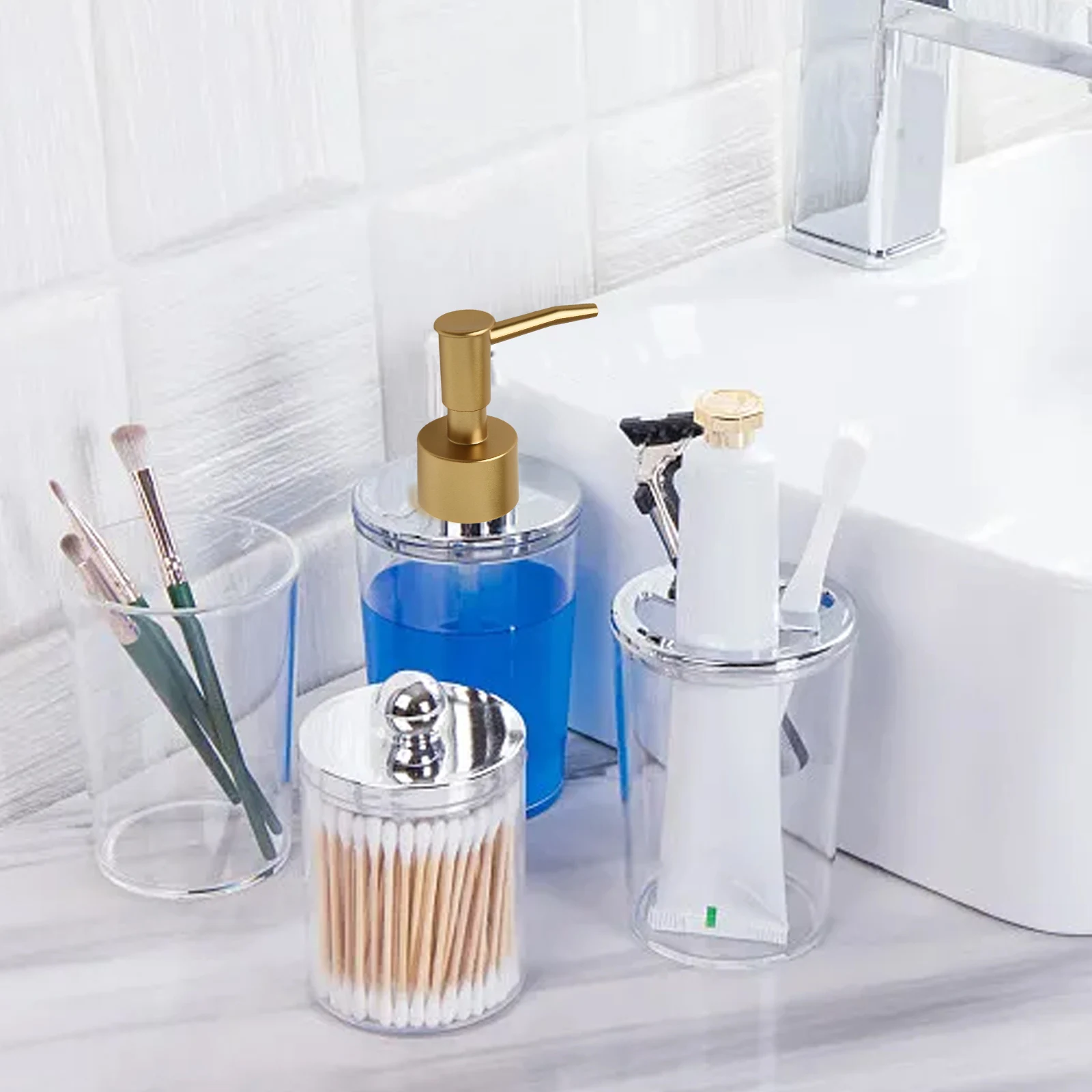 Soap Dispenser Plastic Pump Head Replacement For Kitchen Bathroom Worktop Bottles Leak-proof Design Pressure Pump Head