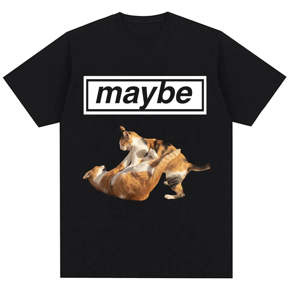 

Забавная футболка с графическим принтом «Возможно, кошки» в стиле мем, модная, юмористическая, винтажная, унисекс, оверсайз, хлопковая, повседневная, уличная одежда