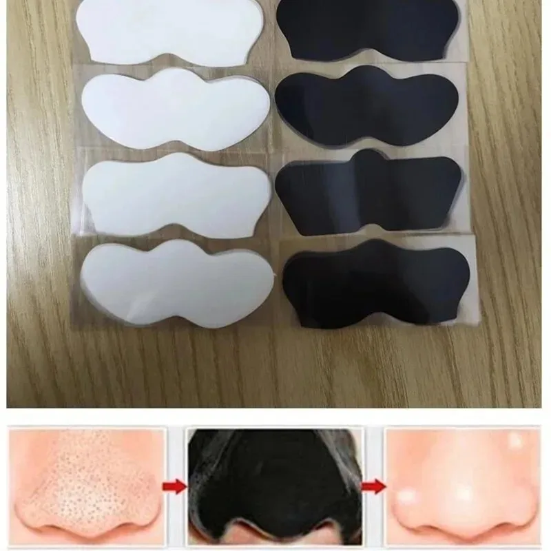 5-100 Stuks Bamboe Houtskool Scheuren Neusmasker Snel Verwijderen Mee-eters Neusstrips Krimpen Reiniging Porie Neus Reiniging patch