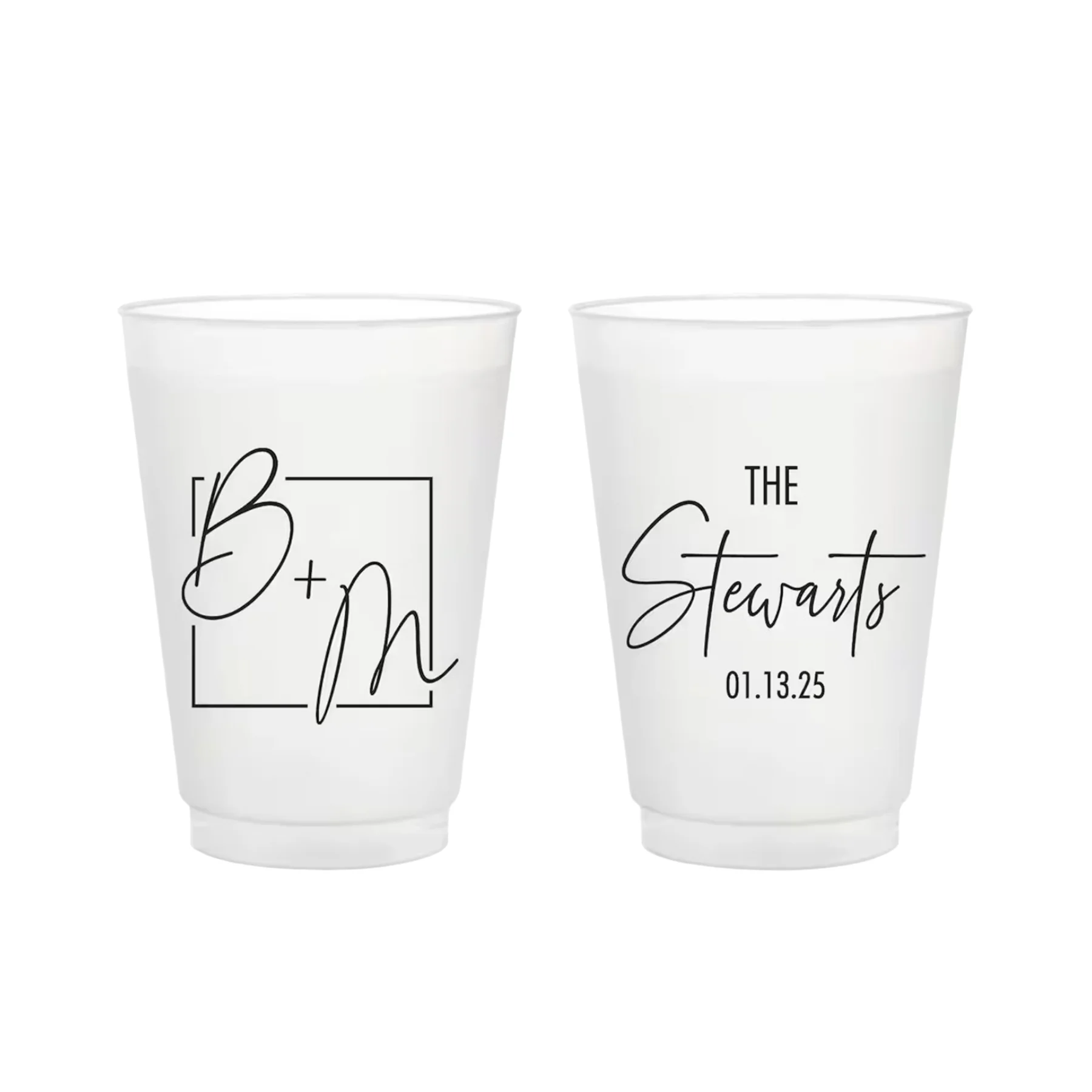 

10PCS Custom Frosted Wedding Cups, 8oz, 9oz, 10oz, 12oz, 14oz, 16oz, 20oz Personalized Cups, Party Cups, Party Decoration