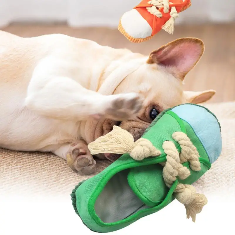 Toy Teeth Grinding Creative Cloth Innovative Design 9 Colors Best-selling Creative Voice Toy For Pets Cute Slippers Pet Durable