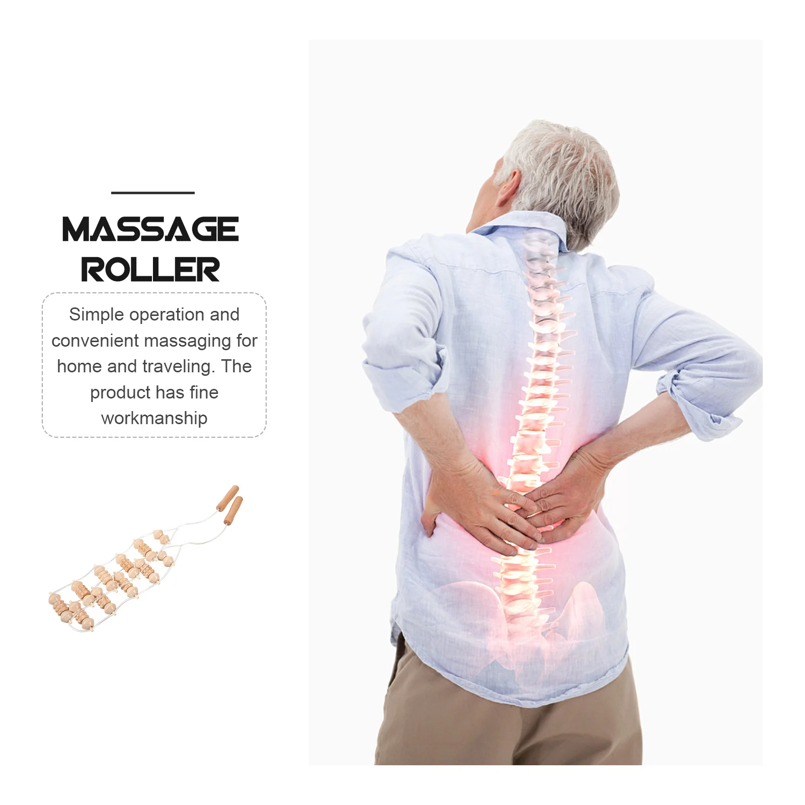 Masseur de dos, rouleau de massage des jambes, outil de Relaxation musculaire Portable pour la maison, la gymnastique, les voyages, le Yoga, récupération, soulagement de la douleur