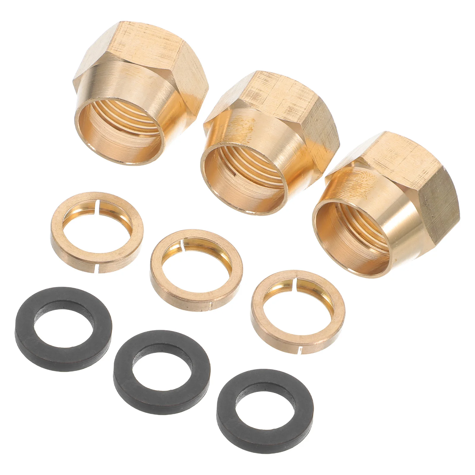 

3Pcs Brass Flare Cap Gas Pipe Connector Polished End Cap Compression Brass Fitting Reliable Gas Pipeline Stopper