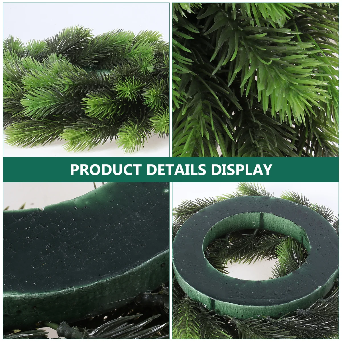 

Plastic Grass Pine Needle Wreath Christmas Garland Decor Artificial Plant Holiday Home Hotel Bar Fireplace Xmas Ornament