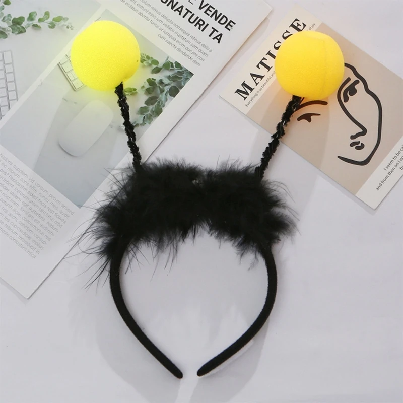 MUSISALY Lot de 2 Serrage-têtes Abeille Garçon et Filles, Bandeau Antennes Jaune, Taille, Accessoire Cheveux pour Fête, Cosplay et Déguisement Halloween