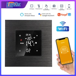 Bingoelec Tuya Smart Wifi Thermostat for Gas Boiler Warm Floor Heating Home Temperature Controller Alexa Google Aluminum frame