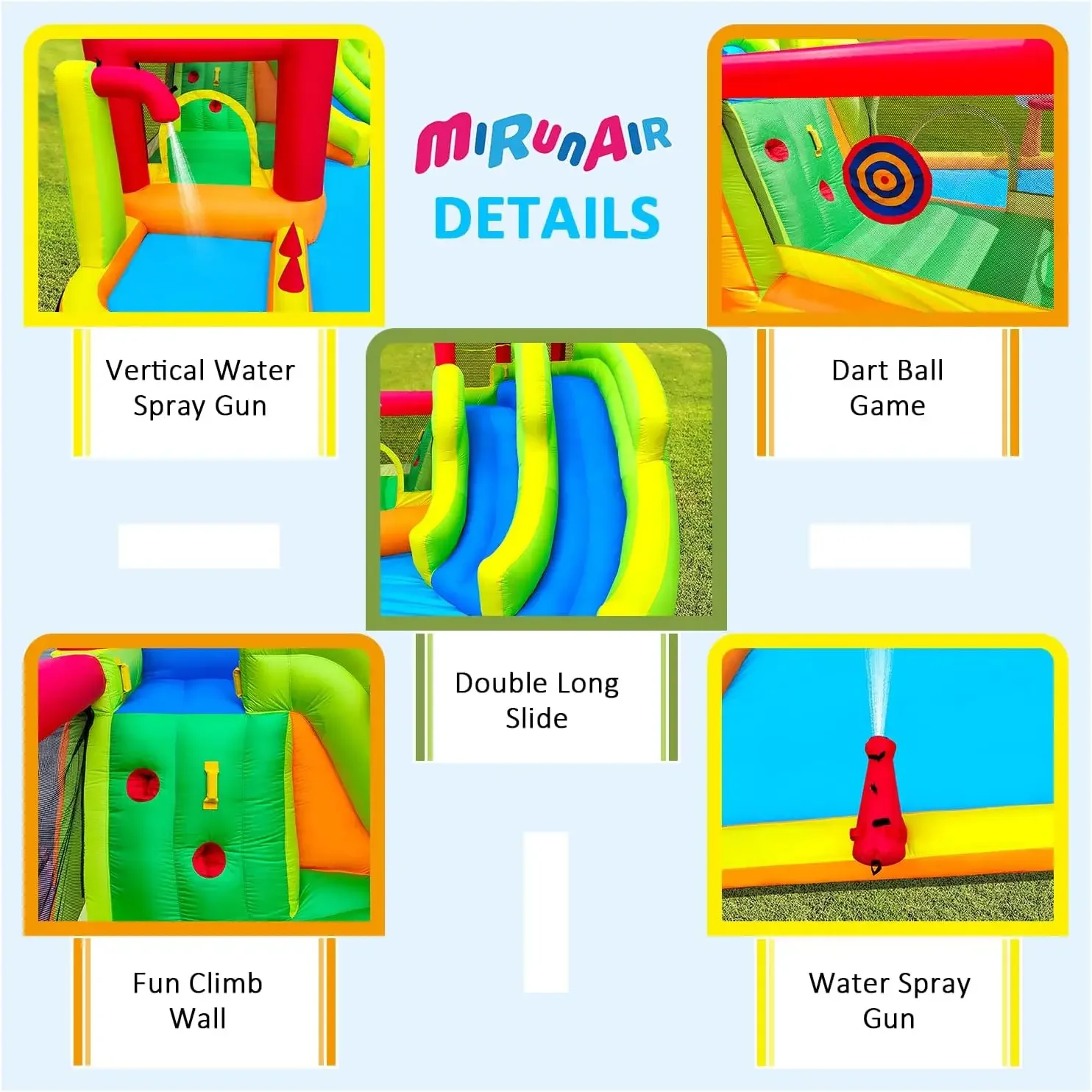 Bounce House ze zjeżdżalniami, nadmuchiwana zjeżdżalnia wodna dla dzieci na podwórku, Bounce Water Prak z dmuchawą powietrza, basen Splash, W