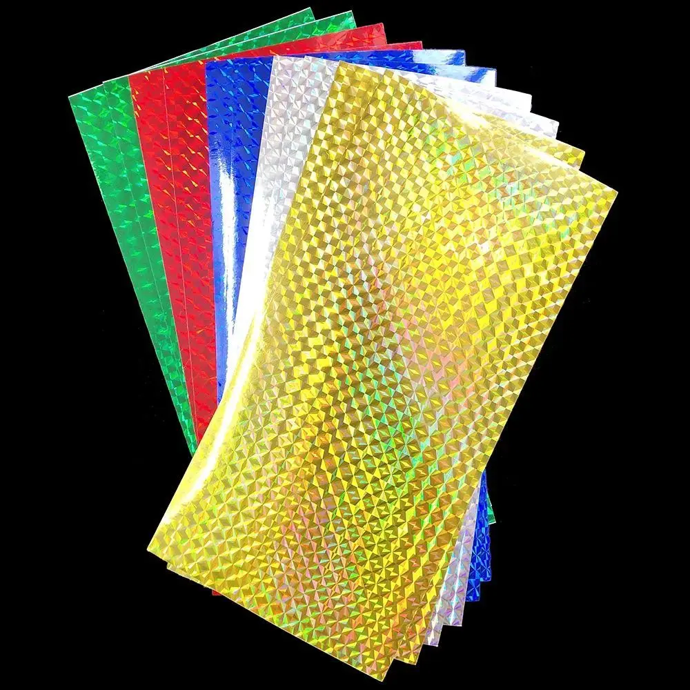 

7.3*10CM Holographic Adhesive Film Flash Tape For Lure Making Fly Tying Materail Metal Hard Baits Change Color Sticker