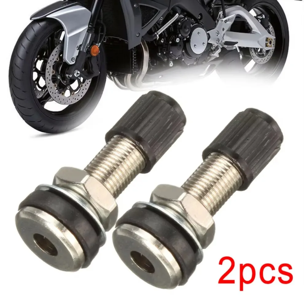 2 * válvula Universal para rueda de motocicleta, 32mm, Scooter, bicicleta, Quad, válvula de neumático de montaña sin cámara, tapa antipolvo, Accesorios de reparación de automóviles