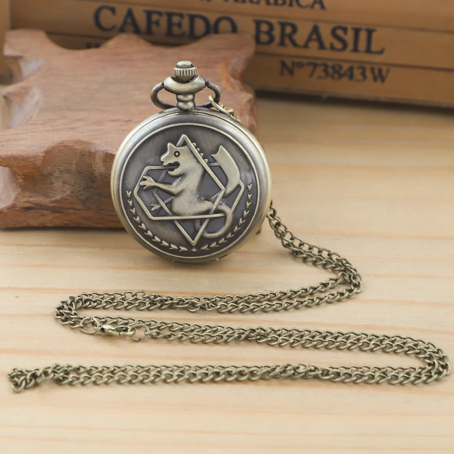 Orologio da taschino al quarzo serie Fullmetal Alchemist in bronzo vintage per donna uomo con accessori per gioielli a catena regali