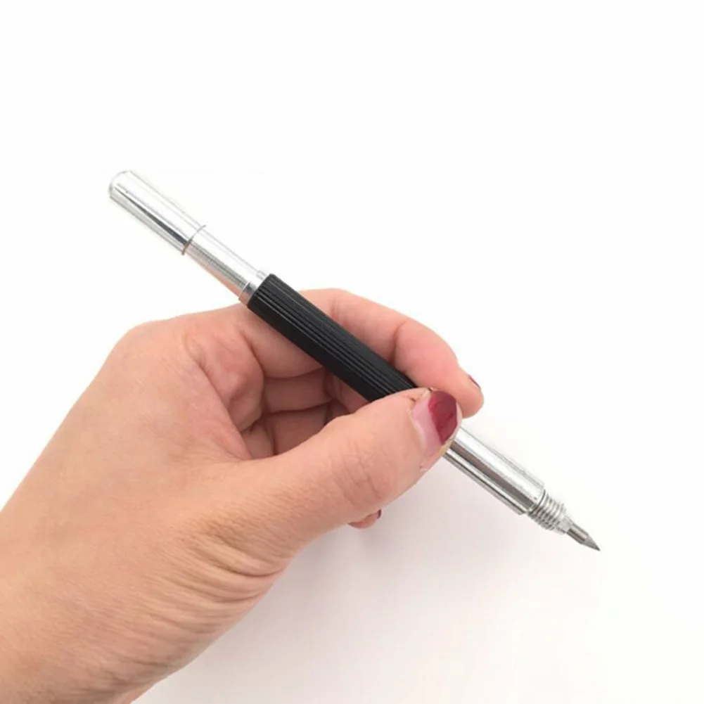 Carbide Tipped Double Ended Scriber Made of Stainless Steel with Magnetic End Cap to Indicate Unused Tip Side During Handling