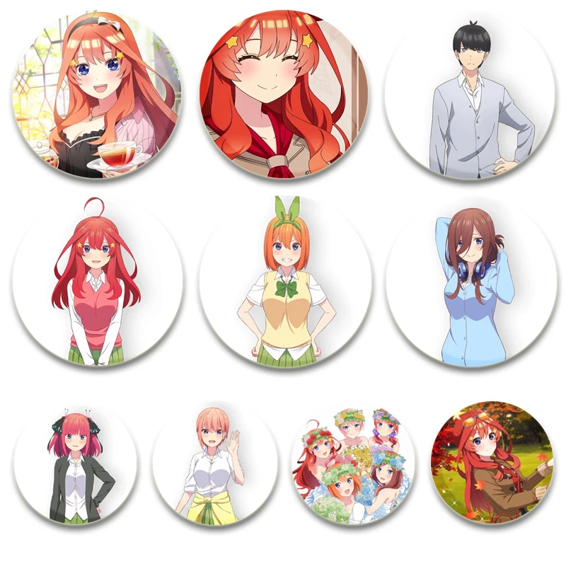 The Quintessential Quintuplets Pin Cute Anime Brooch Nakano Itsuki/Nakano Miku/Nakano Yotsuba Cartoon Badge Backpack Accessories