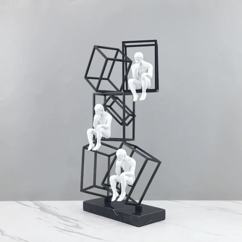Factory Direct Modern Abstract Art Figure Sculpture Home Office Unique Table Display Resin Character Statues