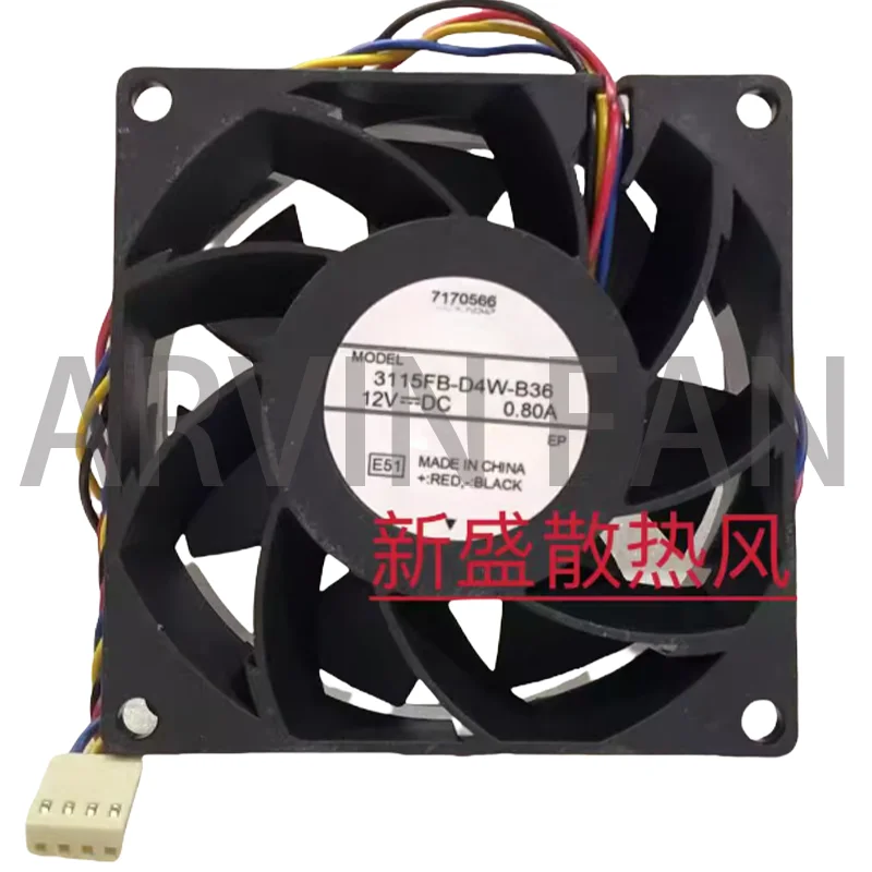 

Brand New 3115FB-D4W-B36 12V 0.80A 8038 Inverter Cooling Fan