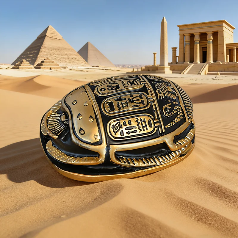 Ancient Egypt Scarab Ornament Resin Handicraft Gift Desktop Office Ornament Creativity Pharaoh Pyramid Souvenir