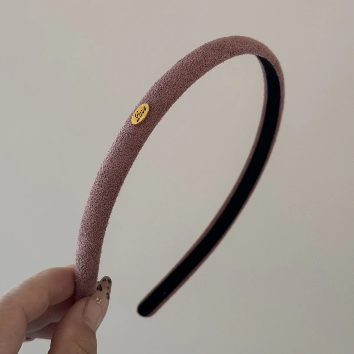 1Pcs Samt Textur Feine Haar Hoop Multi Farbe Einfache Liebe Logo Haar Hoop frauen Täglich Vielseitige Kopfbedeckung haar Bands – Detail 21