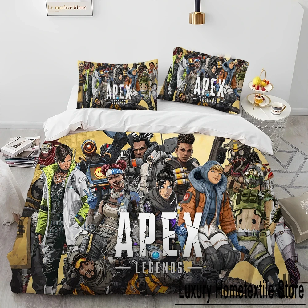 A-Apex Legends Game Gamer Cartoon Comforter Bedding Set,Duvet Cover Bed Set Quilt Cover Pillowcase,king Queen Size Bedding Set